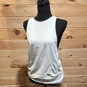 Athleta White Light Gray Workout Tank Top Size Small